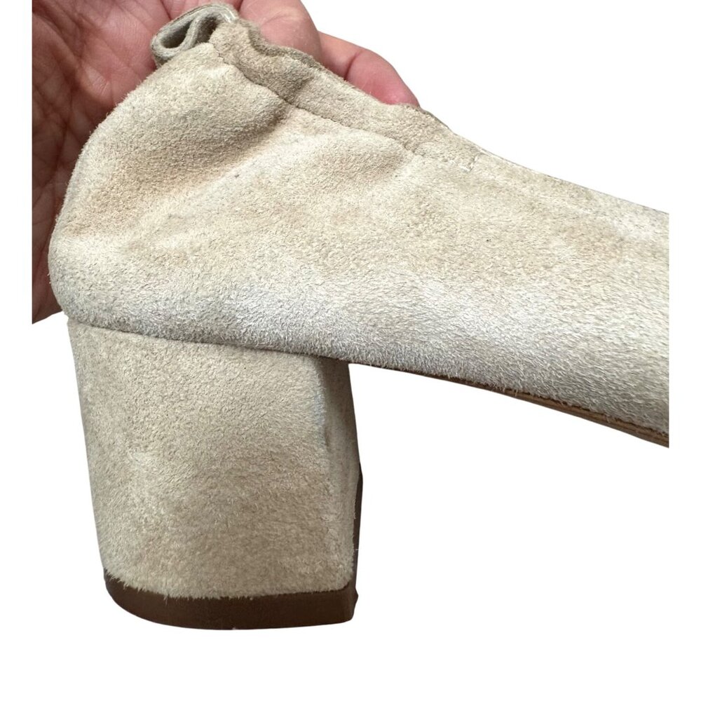 Everlane day heel suede light tan preppy money‎ 90s sz 8 - Picture 4 of 6